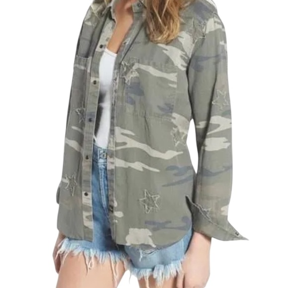 Rails Marcel Camo with Stars Snap Button Down - Picture 2 of 8